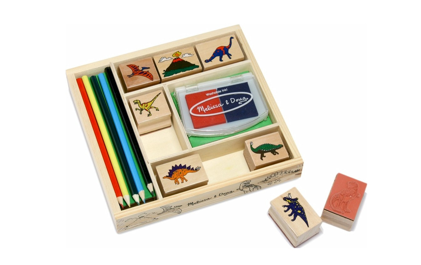 Melissa & Doug Dinosaur - Wooden Stamp Set