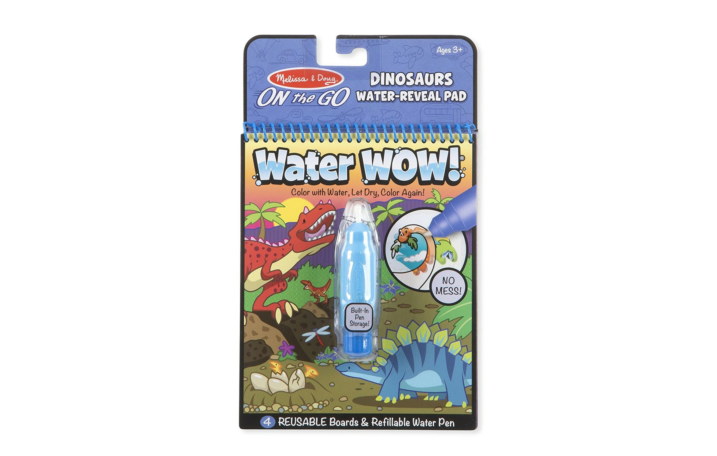 Activity Pad 3-Pack Dinosaurs Melissa & Doug On The Go Water Wow Adventure Reusable Water-Reveal Coloring Books Animal 